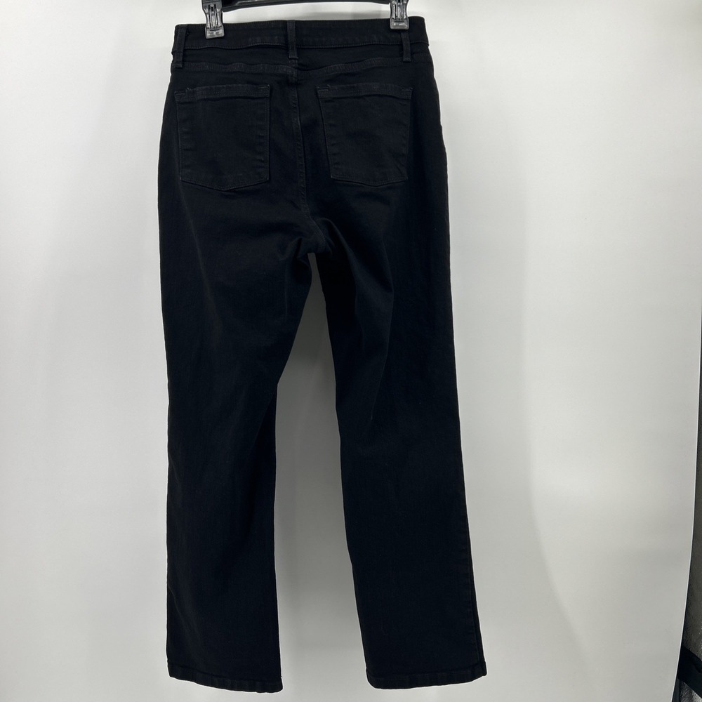 L.L.Bean Jeans Women's 10 Black Straight High Rise Classic Fit Denim Casual Mom - Picture 2 of 13